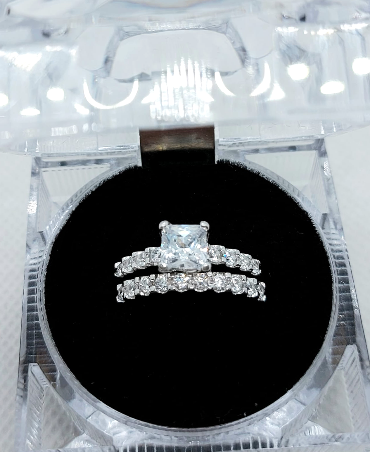 2PC Silver Wedding Ring